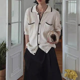 MODEFREAKのバイカラーニットカーディガン mf3393の画像