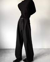 【1.7新作】スリムバックルプリーツフレアスラックス mf3632