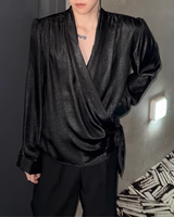 【3.11新作】モードサテンドレープトップス mf3685