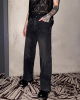 High-waisted flare mode pants mf3676