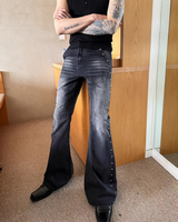 하이 웨스트 플레어 모드 팬츠 mf3676