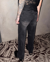 High-waisted flare mode pants mf3676