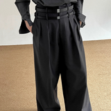 MODEFREAKのダブルベルトハイウエストスラックス mf3528の画像