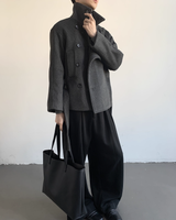 【12.22新作】ウールスタンドカラーショートジャケット mf3616