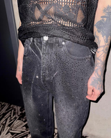 High-waisted flare mode pants mf3676