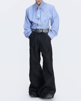 【1.9新作】ストライプタイデザインコリアンシャツ mf3627