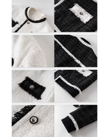 【12.1新作】ラグジュアリーバイカラーツイードジャケット mf3602