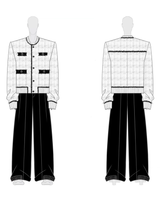 【12.1新作】ラグジュアリーバイカラーツイードジャケット mf3602