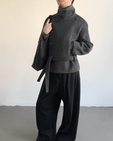 【12.22新作】ウールスタンドカラーショートジャケット mf3616