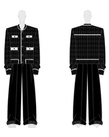 【12.1新作】ラグジュアリーバイカラーツイードジャケット mf3602