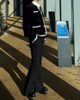 【2.2新作】バイカラーラインライトツイードジャケット mf3655