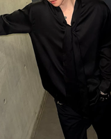 【3.6新作】モードドレープタイデザインシャツ mf3682