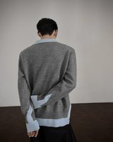 【1.2新作】バイカラーコリアンニットトップス mf3618