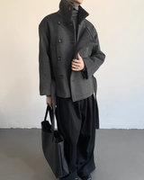 【12.22新作】ウールスタンドカラーショートジャケット mf3616