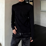 ジップアップハイネックカットソー mf3530