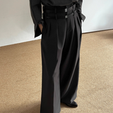 MODEFREAKのダブルベルトハイウエストスラックス mf3528の画像