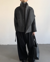 【12.22新作】ウールスタンドカラーショートジャケット mf3616