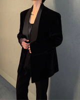 【11.12新作】スウェードサテンカラークラシカルジャケット mf3575