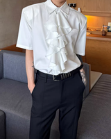 MODEFREAKのヨーロピアンクラシカルフリルハーフシャツ mf3742の画像