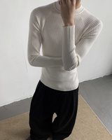 【12.5新作】ハイネックスリムフィットニットトップス mf3605