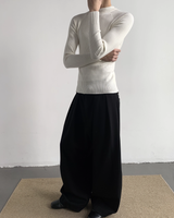 【12.5新作】ハイネックスリムフィットニットトップス mf3605