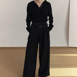 MODEFREAKのダブルベルトハイウエストスラックス mf3528の画像