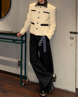 【11.5新作】ツイードレザーカラーモードジャケット mf3574