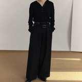 MODEFREAKのダブルベルトハイウエストスラックス mf3528の画像