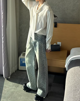 【3.6新作】モードドレープタイデザインシャツ mf3682