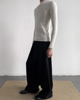 【12.5新作】ハイネックスリムフィットニットトップス mf3605