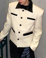 【11.5新作】ツイードレザーカラーモードジャケット mf3574