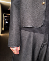 【11.19新作】シンプルモードツイードジャケット mf3587