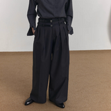 MODEFREAKのダブルベルトハイウエストスラックス mf3528の画像