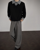 【1.2新作】バイカラーコリアンニットトップス mf3618