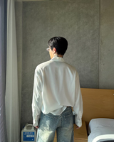 【3.6新作】モードドレープタイデザインシャツ mf3682