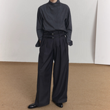 MODEFREAKのダブルベルトハイウエストスラックス mf3528の画像