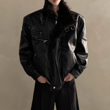 レザーバックルデザインモードジャケット mf3642