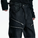 ジップモードドレープデニムパンツ mf3696