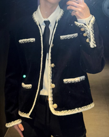 【2.2新作】バイカラーラインライトツイードジャケット mf3655