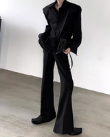 ストライプモードコリアンシャツ mf3556