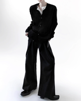 センタータックストライプフレアスラックス mf3546