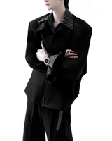 ダブルカラーストライプモードシャツ mf3543