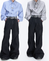 【1.9新作】ストライプタイデザインコリアンシャツ mf3627