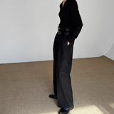 MODEFREAKのダブルベルトハイウエストスラックス mf3528の画像