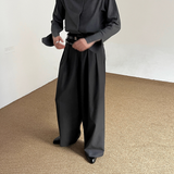 MODEFREAKのダブルベルトハイウエストスラックス mf3528の画像