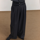 MODEFREAKのダブルベルトハイウエストスラックス mf3528の画像