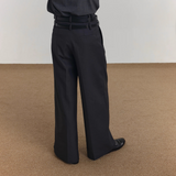 MODEFREAKのダブルベルトハイウエストスラックス mf3528の画像