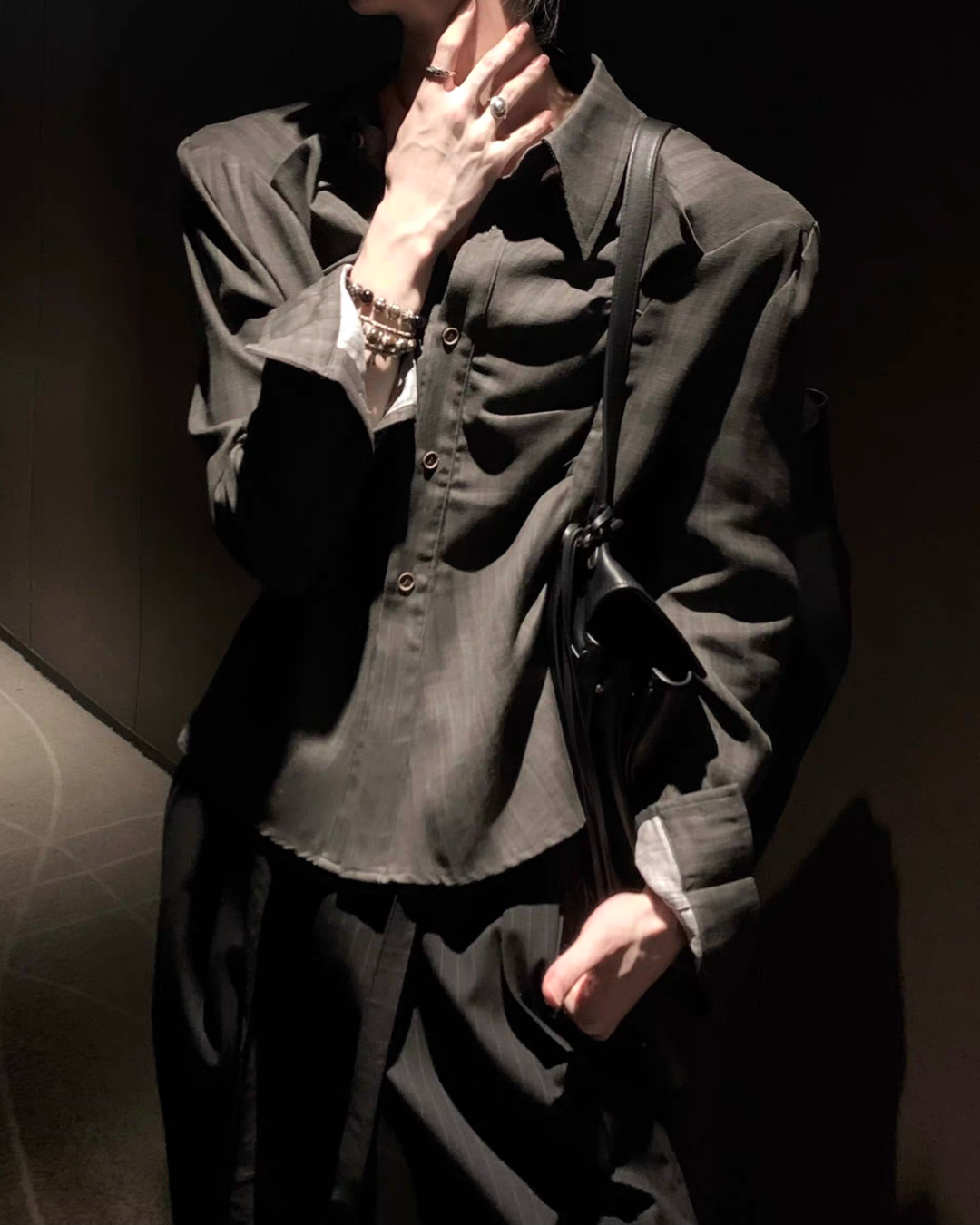 MODEFREAKのストライプニュアンスモードシャツ mf3829の画像