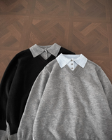 【1.2新作】バイカラーコリアンニットトップス mf3618