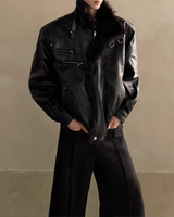 レザーバックルデザインモードジャケット mf3642